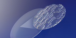 Ein Epoxidharzklebstoff als Aufdruckmaterial für Nanostrukturen auf einem Glaswafer (Bild: Panacol)