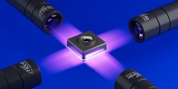 Die neuen Optiken sorgen für besonders hohe Intensitäten, z.B. bei der UV-Klebstoffaushärtung bei Active Alignment-Anwendungen (Bild: Hoenle)