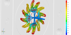 "Flowtracer“ animieren die Füllung des Siebsterns in SIGMASOFT® (BIld: SIGMA Engineering GmbH)