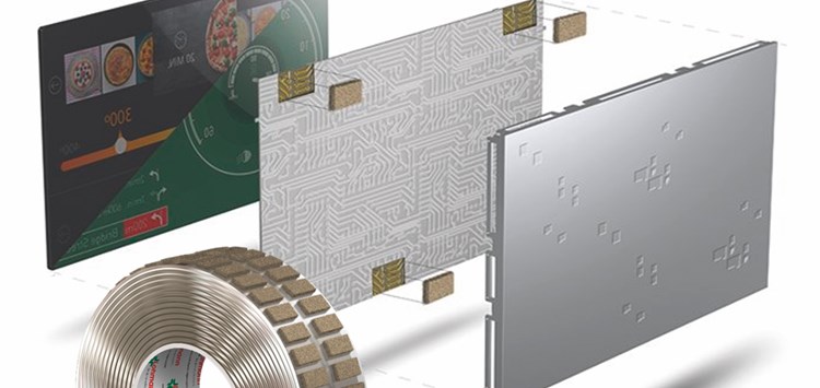 Selbstklebende elektrisch leitfähige Schäume