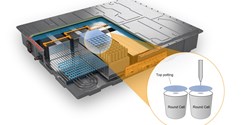 ELASTOSIL® CM 185 wird im Dispensverfahren auf die Kontaktierbereiche von Batteriemodulen aufgetragen (blaue Flächen in der Vergrößerung) und verhindert im Falle eines Falles das Übergreifen eines Zellenbrands auf benachbarte Zellen (Bild: Wacker)