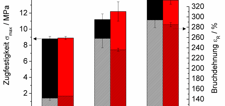 Materialunterschiede von plasmapolymer beschichteten Elastomeren