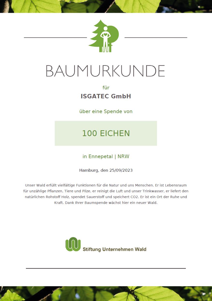 Baumspende 100 Eichen im September 2023