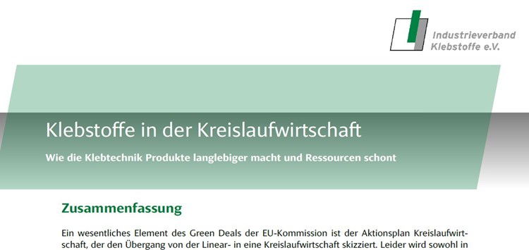 Positionspapier Klebtechnik – Schlüsseltechnologie für die Kreislaufwirtschaft