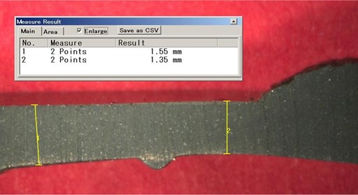 Bild 2: Hohe bleibende Verformung einer Flachdichtung durch Untervulkanisation (Bild: O-Ring Prüflabor Richter GmbH)